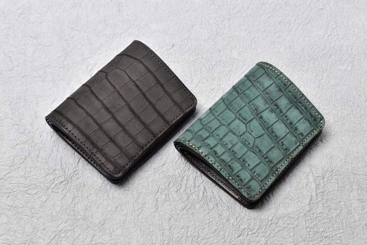 ワイルドスワンズ ヌバッククロコ・kf-003 - 折り財布